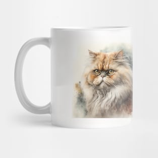 Persian Cat Watercolour Painting Mug